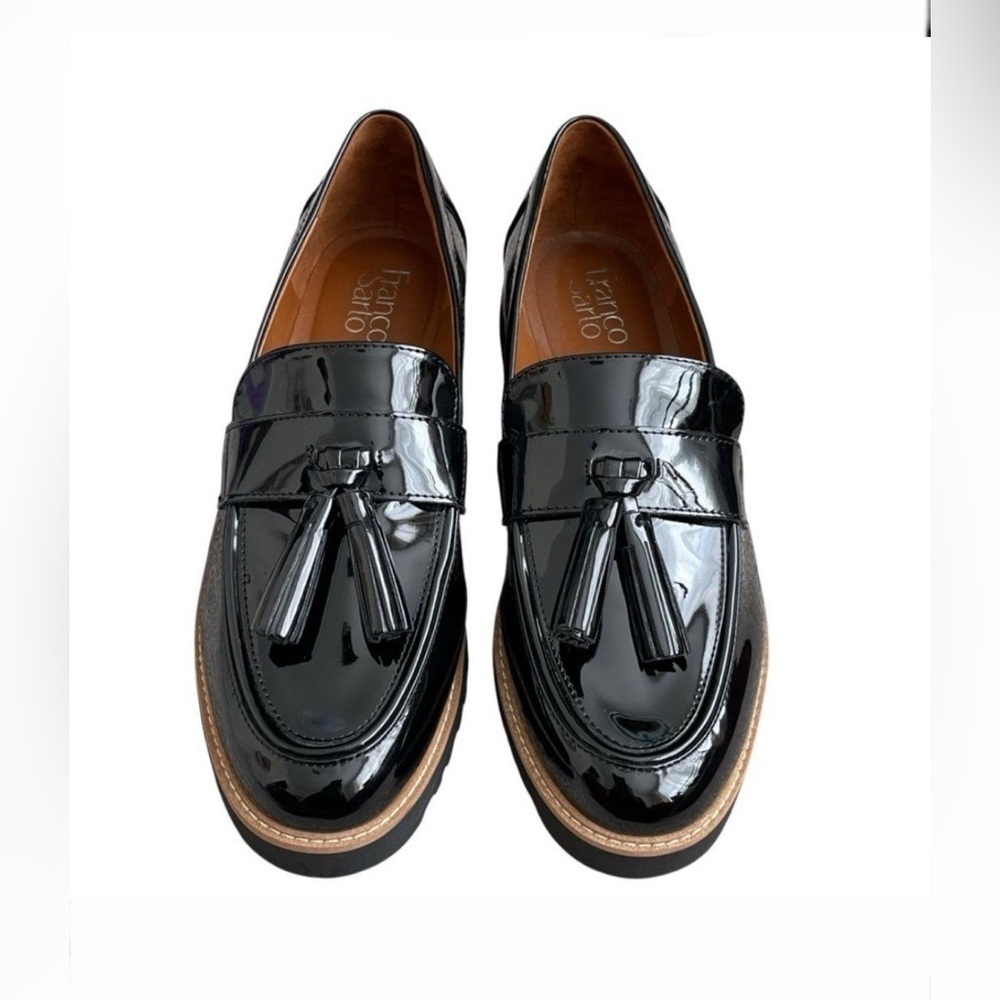 Franco Sarto Women's Carolynn Lug Sole Tassel Loafers Size 9.0 Wide